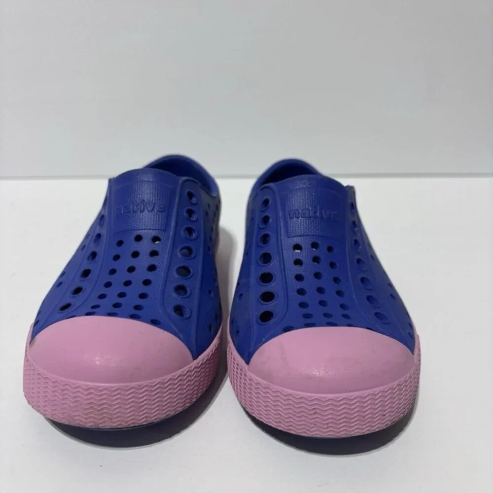 Native Toddlers’ Jefferson, Blue/Pink Slip-On Shoes, Size 8 M